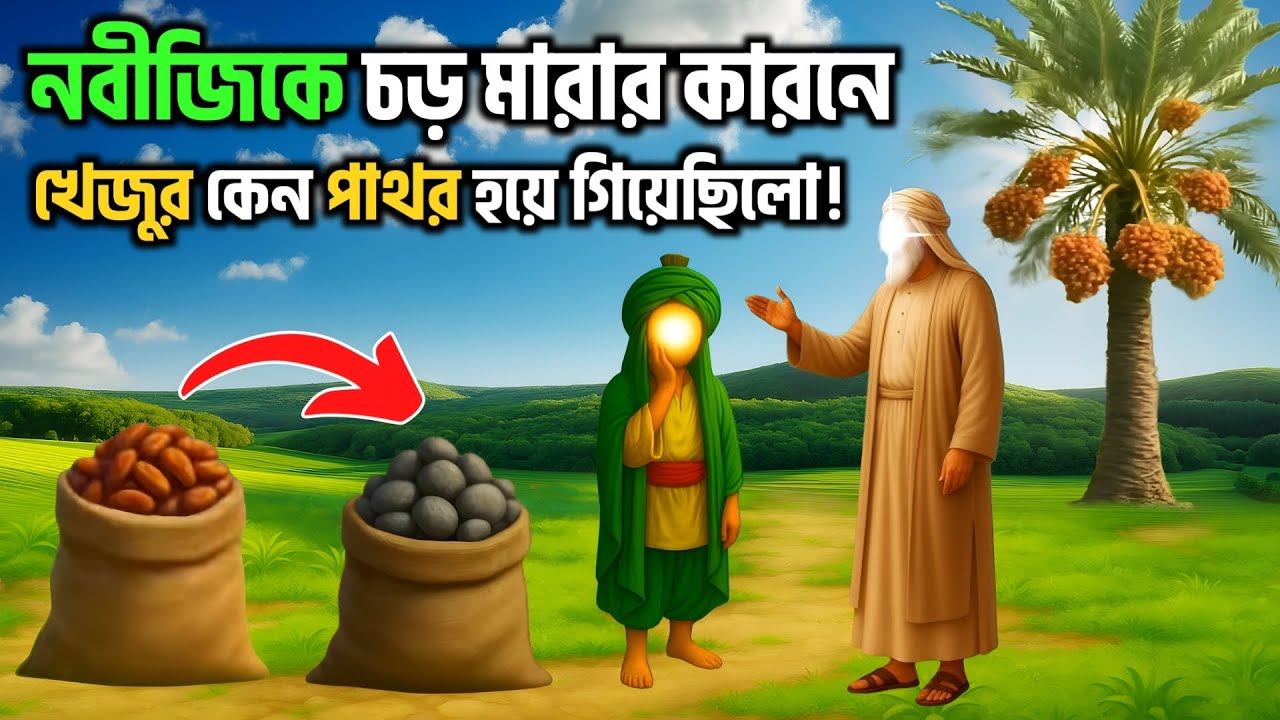 হজরত মুহাম্মদ (সাঃ) কে চড় মারার কারনে খেজুর কেন পাথরে পরিনত হয়েছিলো || শিশু মুহাম্মাদ সাঃ এর কাহিনী