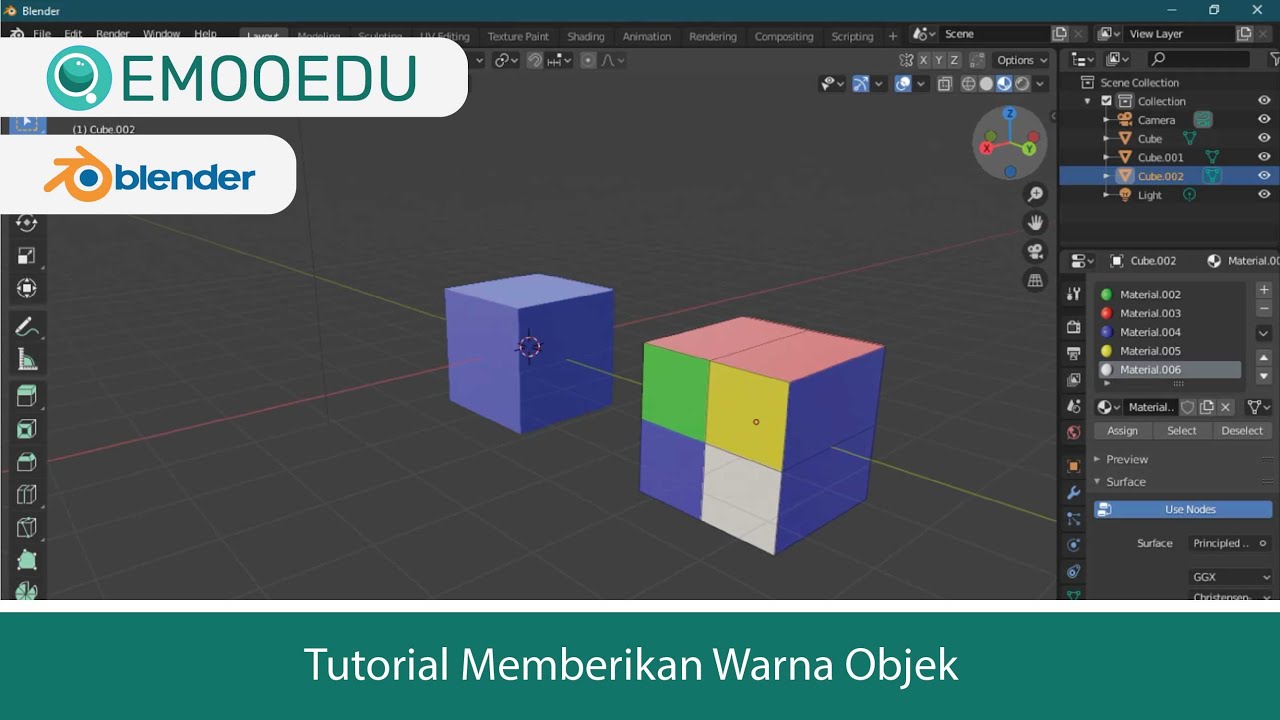 Blender | Tutorial Memberikan Warna Objek Di Blender