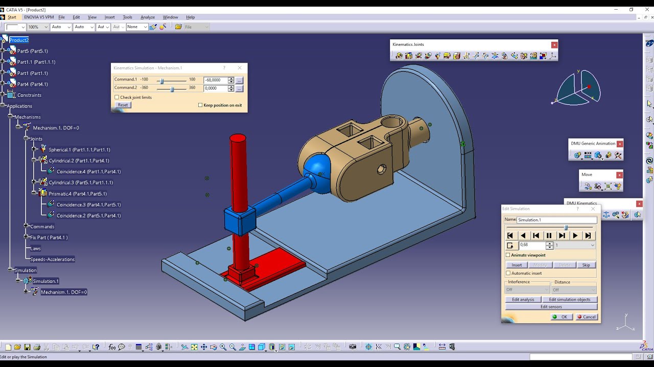 Catia V5 Montaj Dosyalarını Kinematicse Dönüştürme - [Assemly Constraints Conversion]