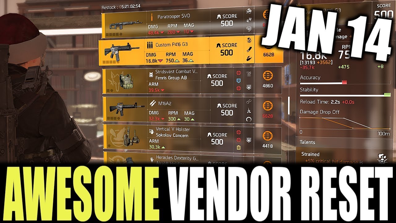 The Division 2 AWESOME VENDOR & CASSIE MENDOZA RESET | MUST BUY GEAR, WEAPONS AND MODS!