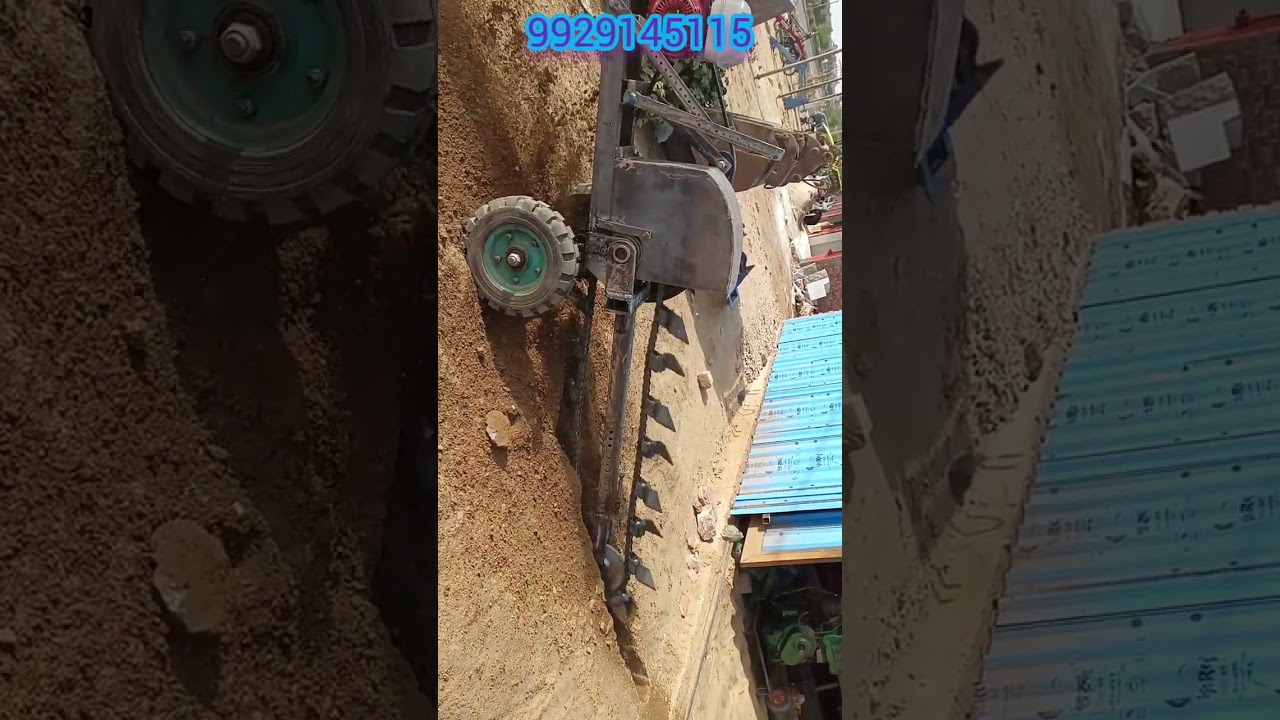 Mini portable petrol engine trancher machine