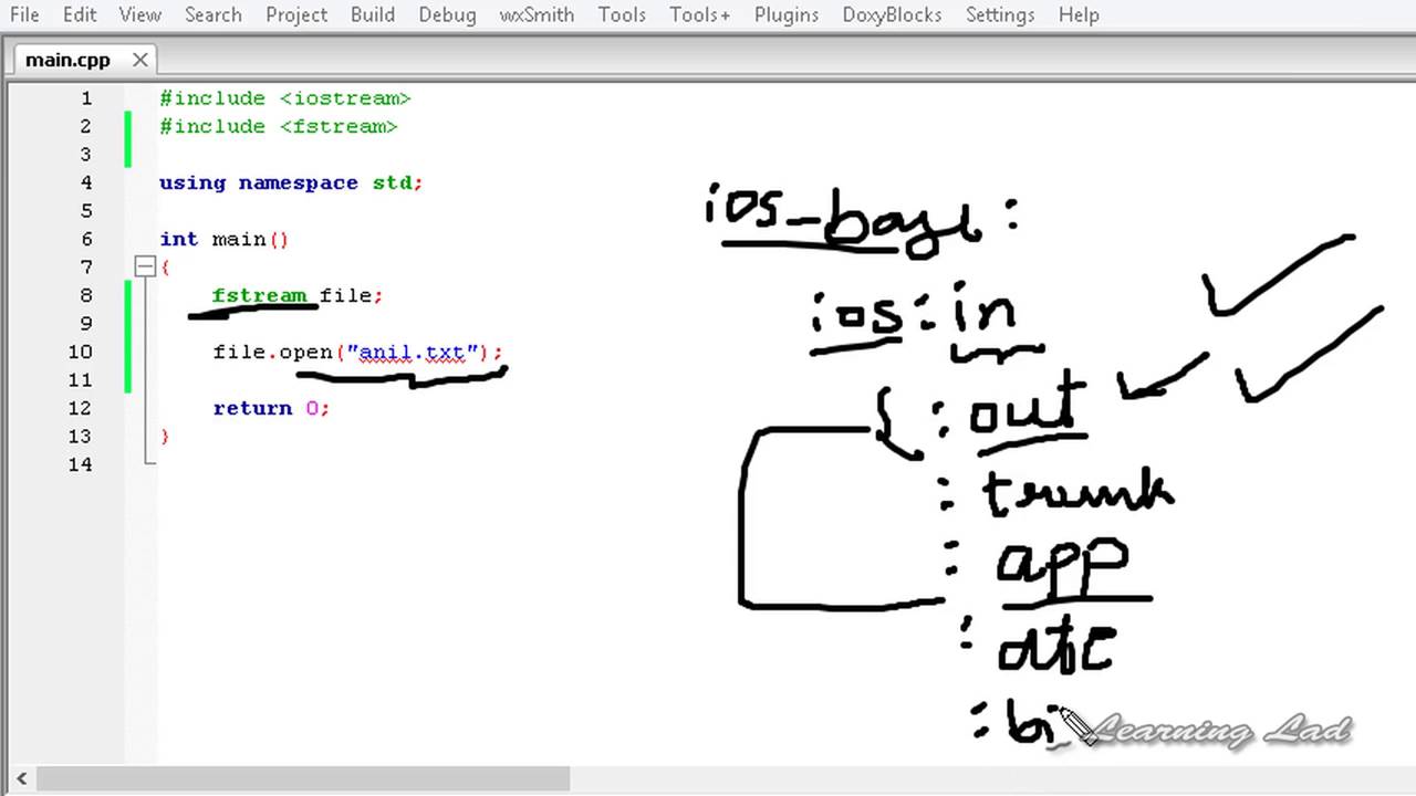 112   C++ File Handling   Creating and Opening   fstream, ifstream, ofstream