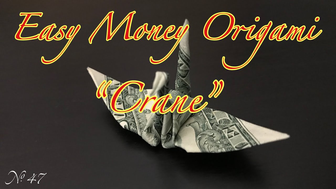 $1 Money Origami 鶴 “Crane” US dollar bill origami, Gift idea / お札で折り紙