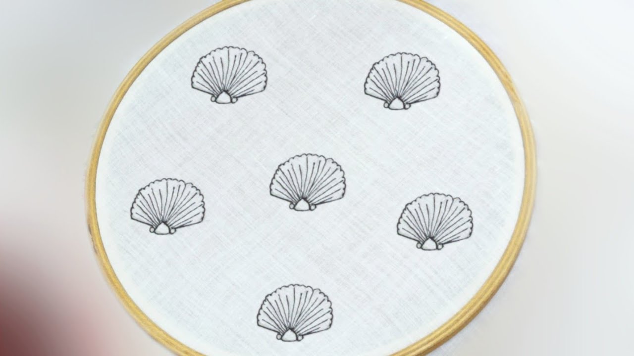 All Over Shell Embroidery Design for Dress (Hand Embroidery Work)