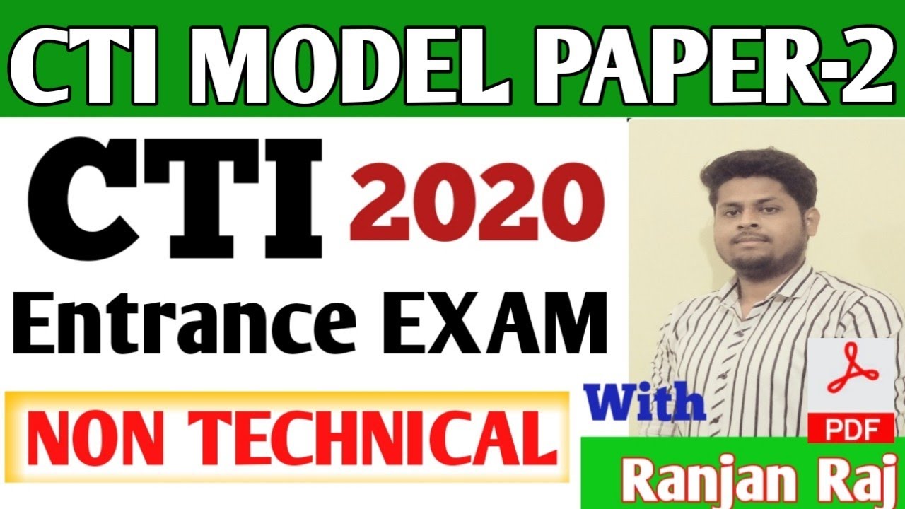 MODEL PAPER-2| CTI MODEL PAPER | CTI ENTRANCE EXAM 2020 | Career Update By Engineer