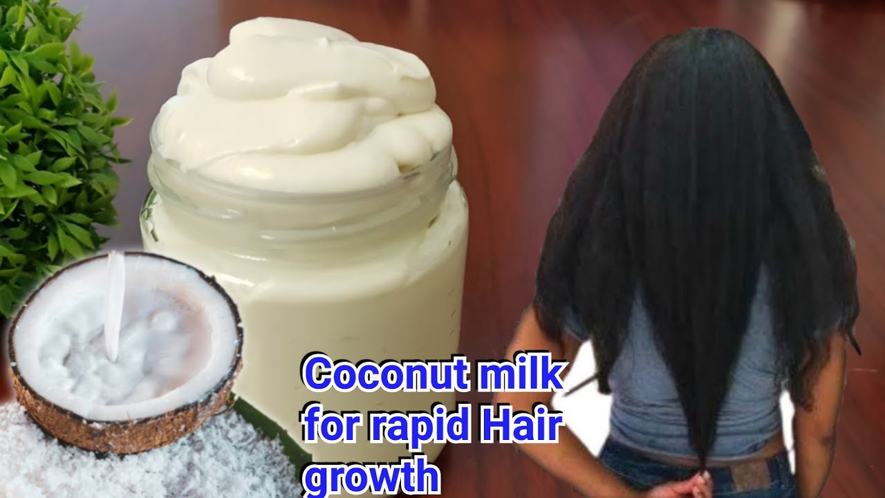 How to make coconut milk for hair growth/ coconut milk whipped hair conditioner.