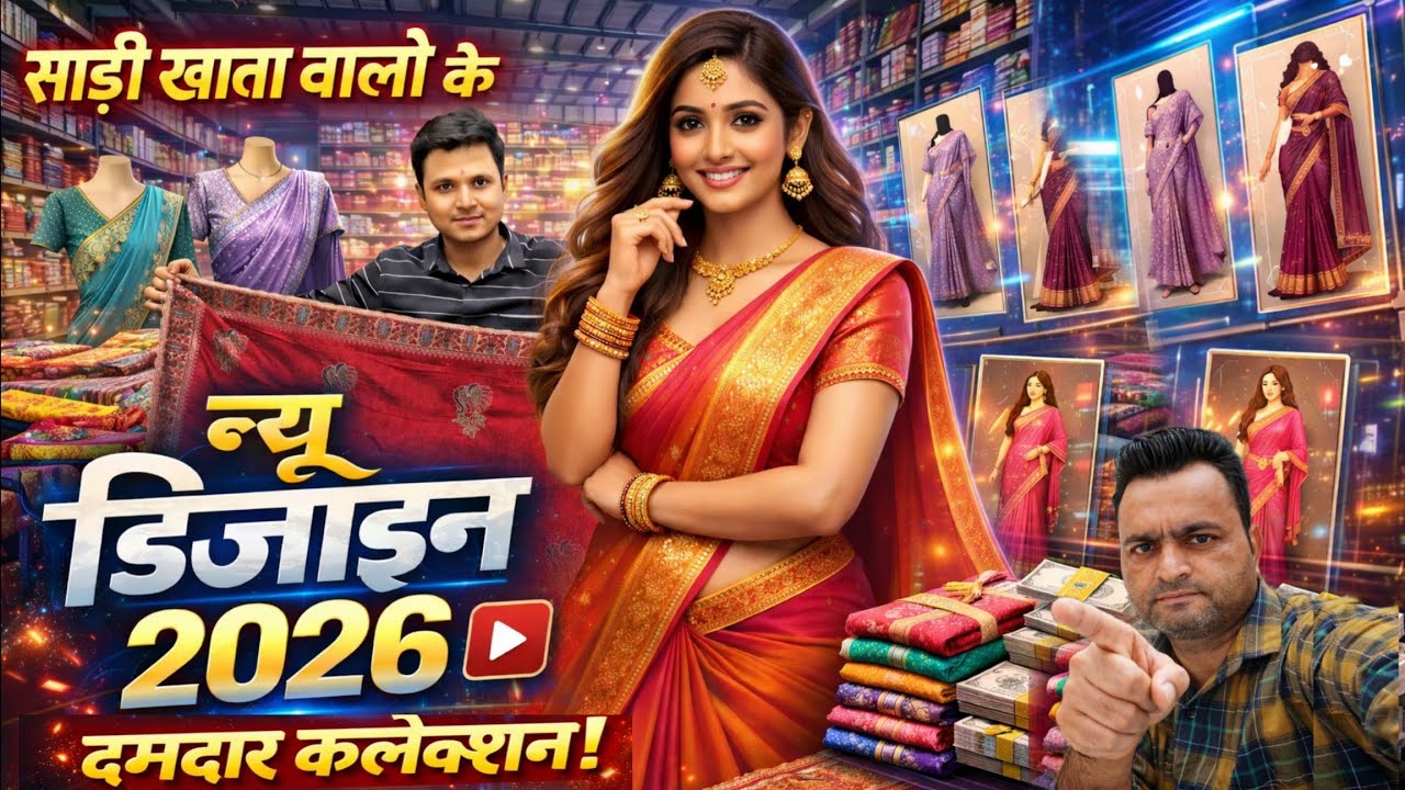 सूरत साड़ी खाता वालो के New Saree Design 2026 | Saree Real Factory In Surat 😲| Saree Wholesale Surat