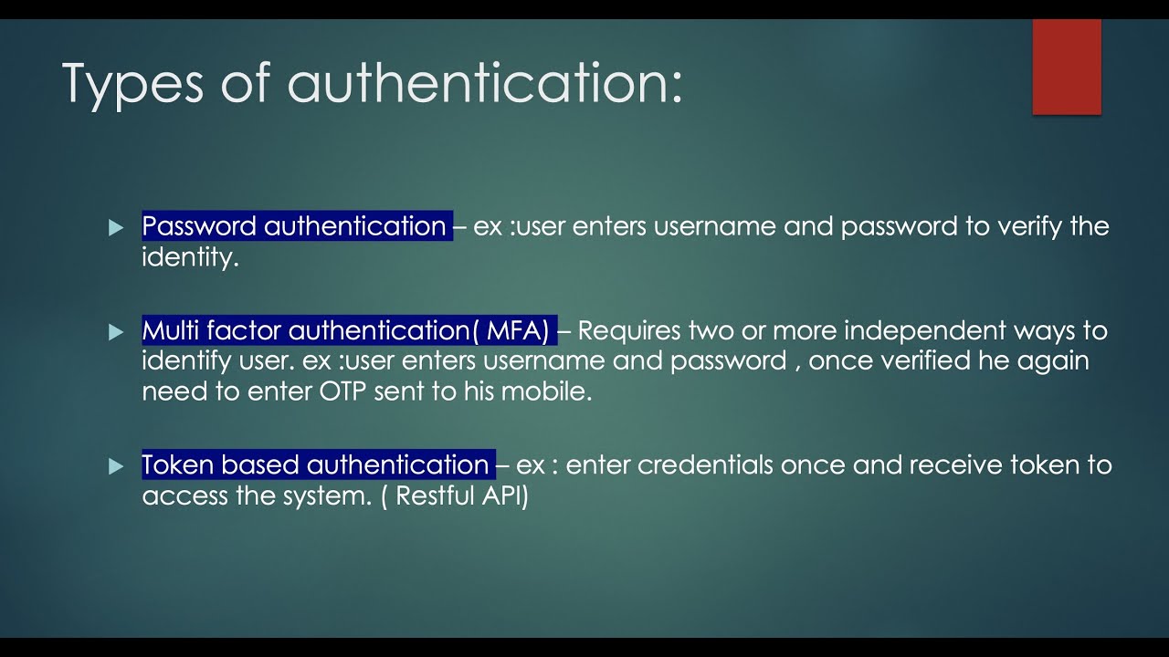 Types of Authentication