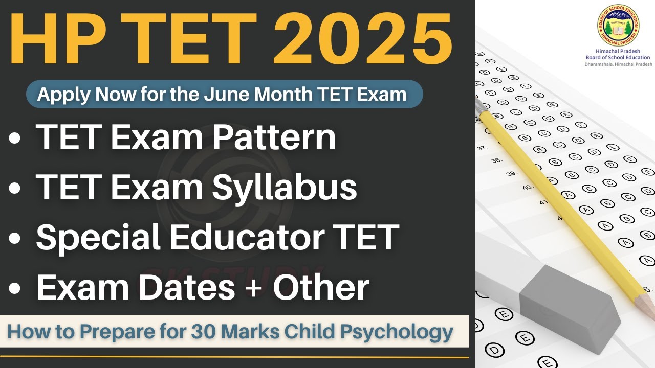HP TET Notification 2025 !! Exam Pattern + Syllabus !! Apply Now