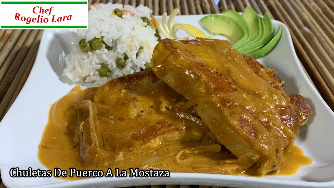 Chuletas De Puerco A La Mostaza , Receta Deliciosa !