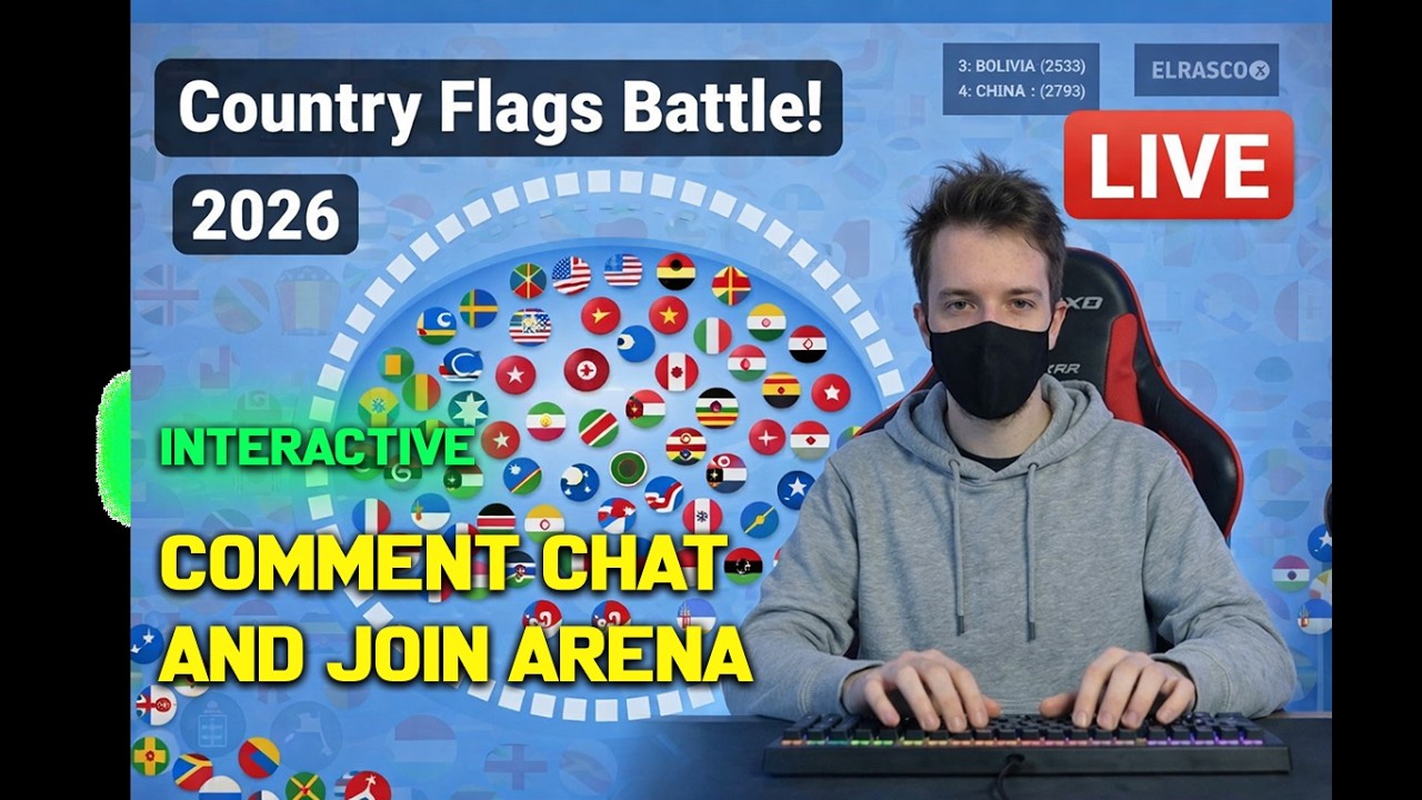 Learn Country Flags - Interactive Arena -  2026 geography🤩🌍🎵✅ 05.02.2026 #flags #countryflags #part1