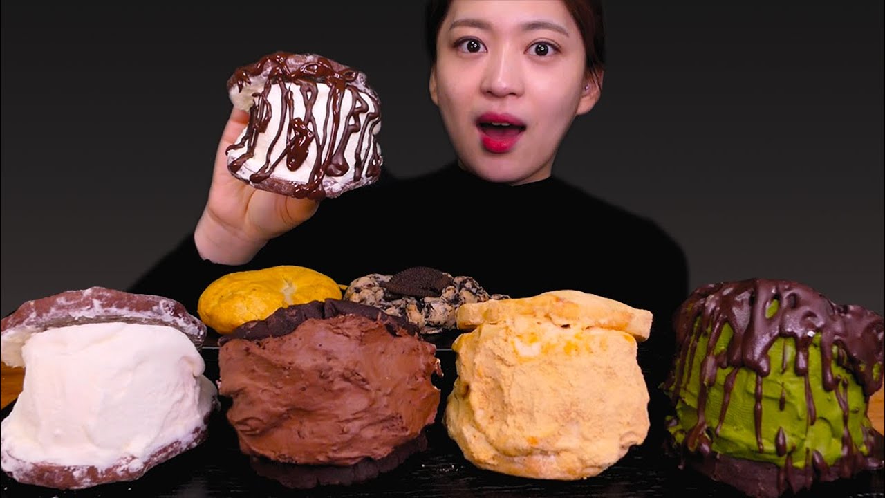 🍪Cream cookie😋크림폭탄쿠키..배보다 배꼽이 더 크네..🥰 [Chocolate, Oreo, Injeolmi, Matcha cream cookie] Mukbang