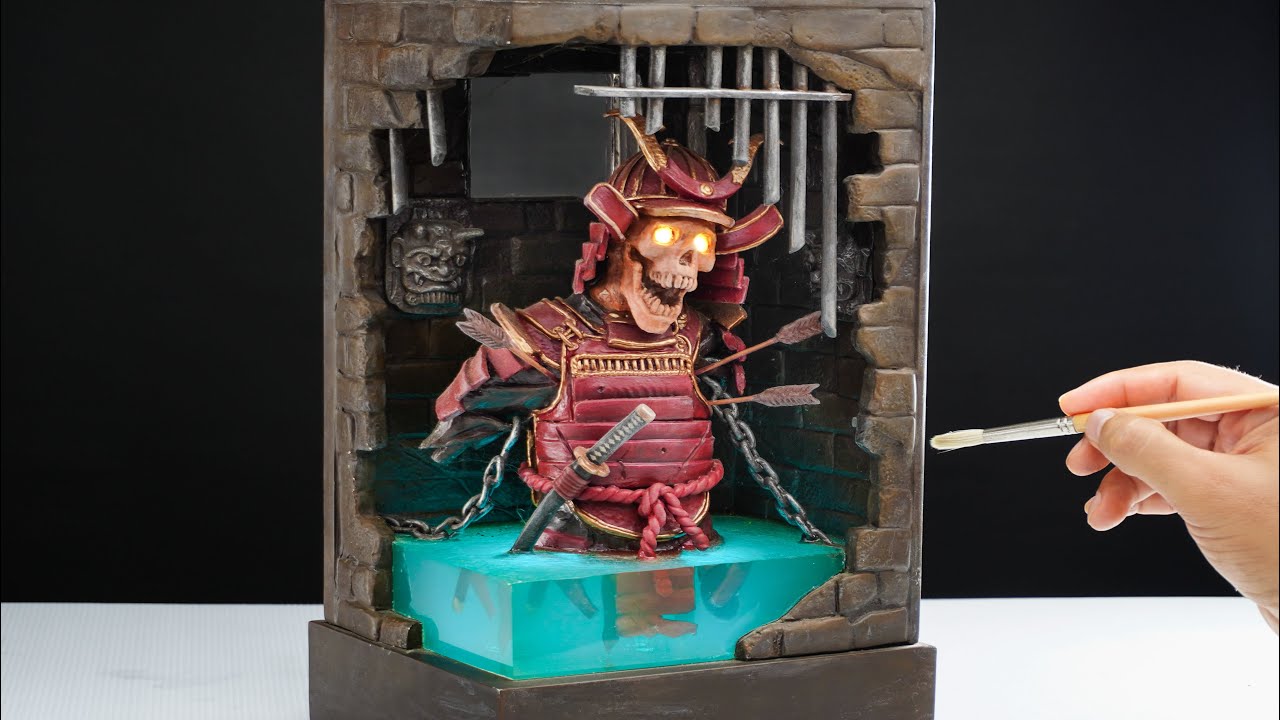 How to Make a Zombie Samurai Diorama/Polymer Clay/Epoxy resin