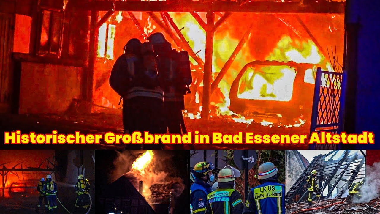 [Großbrand in historischer Altstadt] Mehrfamilienhaus in Vollbrand (154 Feuerwehrkräfte im Einsatz)