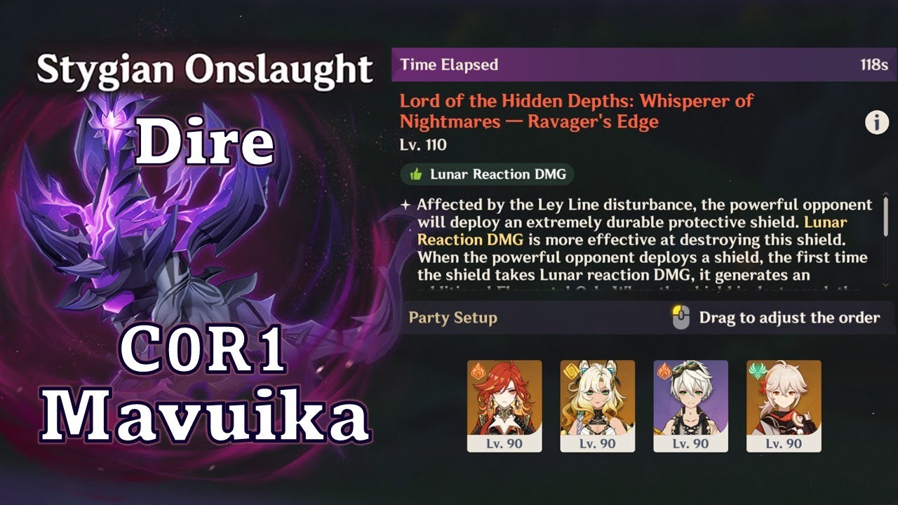 [LunaⅣ Stygian Onslaught] C0R1 Mavuika vs. Dire Abyss Dog