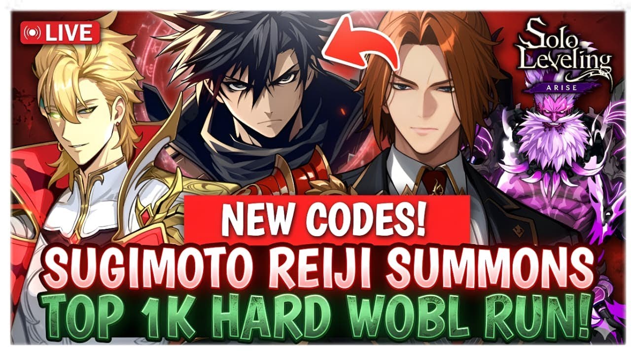 🚨NEW CODES🚨 UPDATE IS HERE! MAX SUGIMOTO REIJI SUMMONS! HARD WOBL 1K RUN - SOLO LEVELING: ARISE
