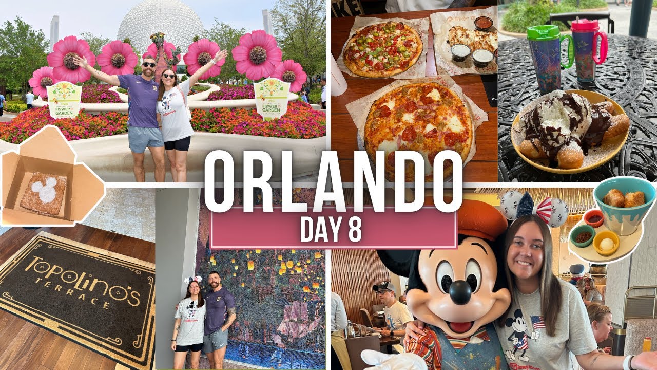 Topolinos Terrace breakfast! Orlando Premium Outlets, Beignets & Blaze 🍕| Walt Disney World Day 8 💖