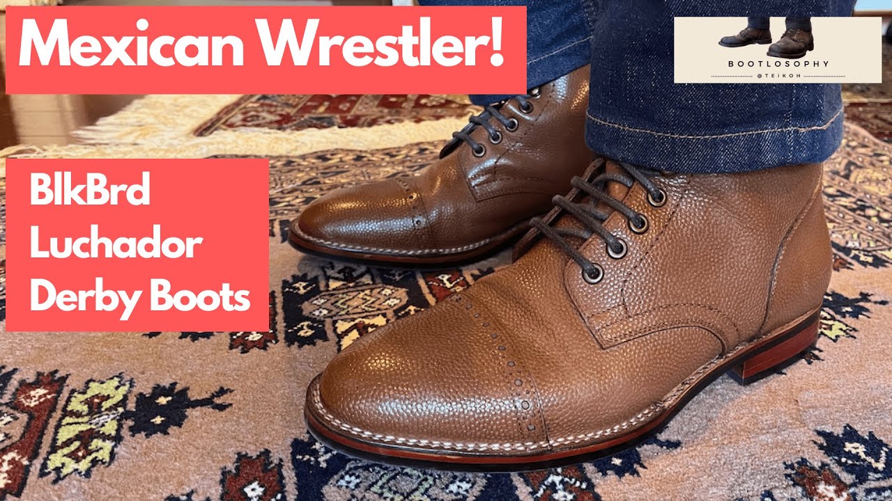 Review of the BlkBrd Luchador Stitchdown Derby Boots in Tan Scotch Grain