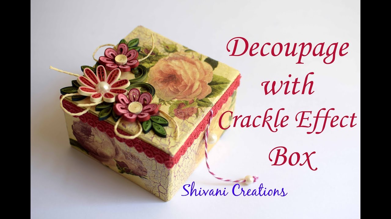 Decoupage Box/ Handmade Gift Box with Crackled Effect