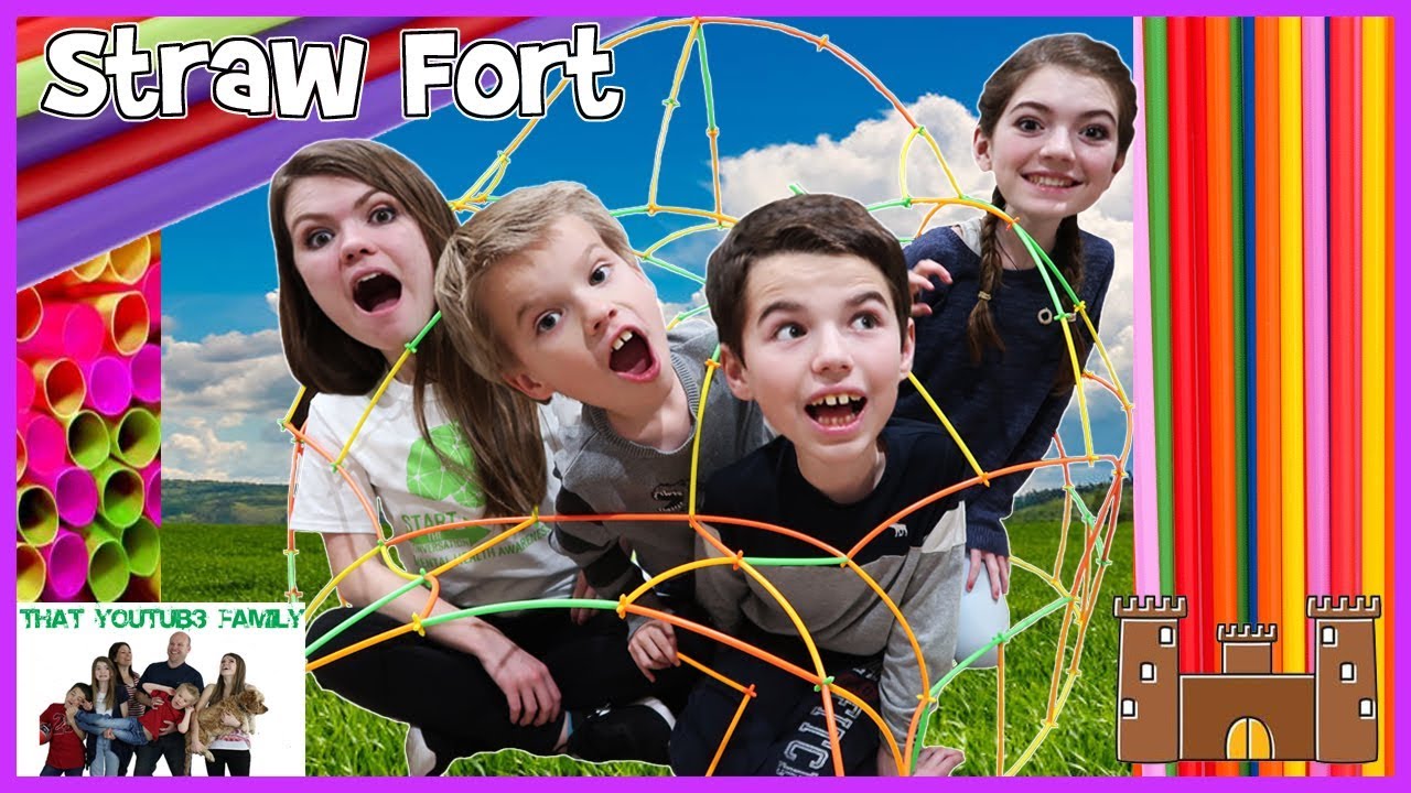 Straw Fort Challenge 🥤 / That YouTub3 Family