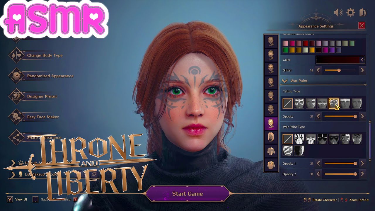 ASMR Gaming 🍀 Throne and Liberty Character Creation Relaxing Gum Chewing + Whispering 🎧