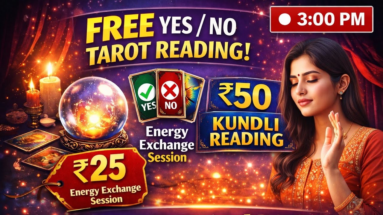 🔮 Tarot Yes/No FREE | Kundli Reading ₹50 per Question | Tarot ₹25 Energy Exchange ✨ get your answer