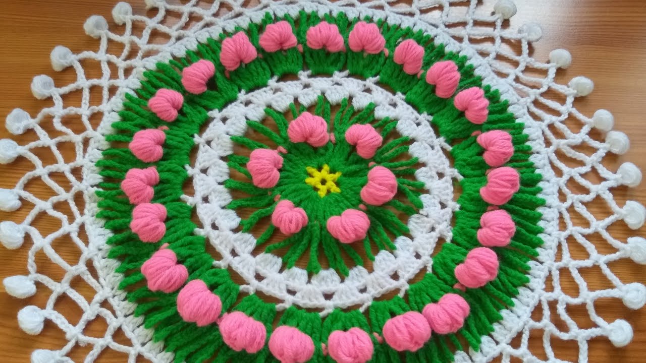 Woolen Rumal Design, Crochet Thalposh, crosia desing thalposh, #190 ,by || Santosh All Art ||