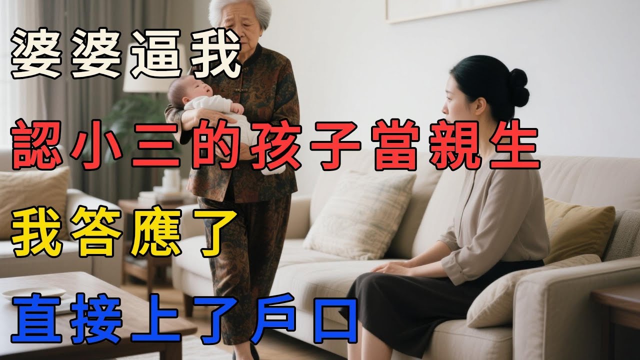 【完結】婆婆逼我認小三的孩子當親生; 我答應了，直接上了戶口！！
