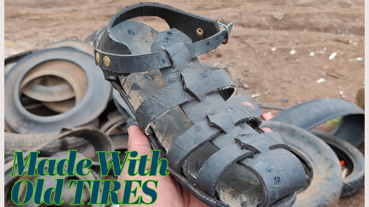 technique of making sandals using used car tires