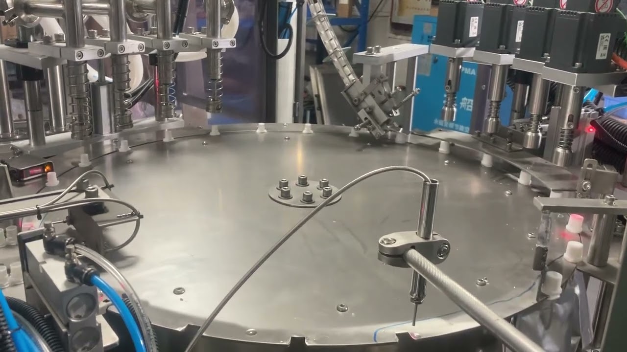 Rotary 4 head spout pouch filling machine