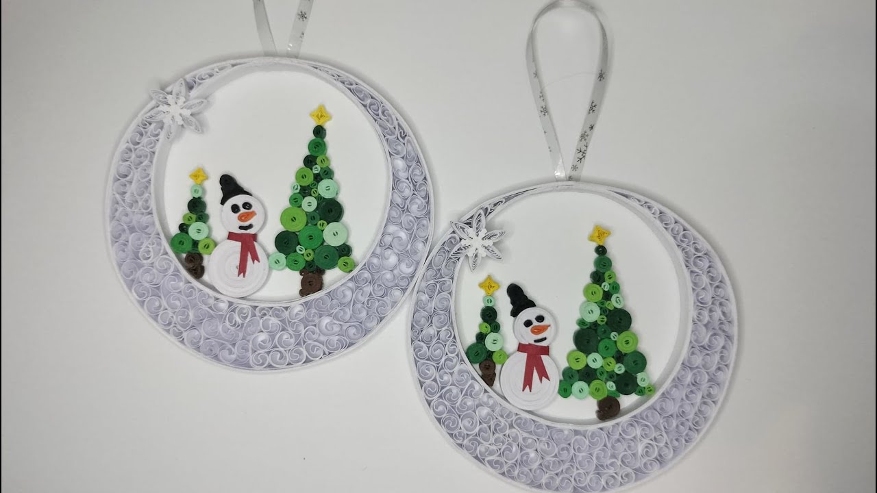 Quilling Christmas Tree Ornaments | Tutorial | Step by step | DIY | Paper Craft