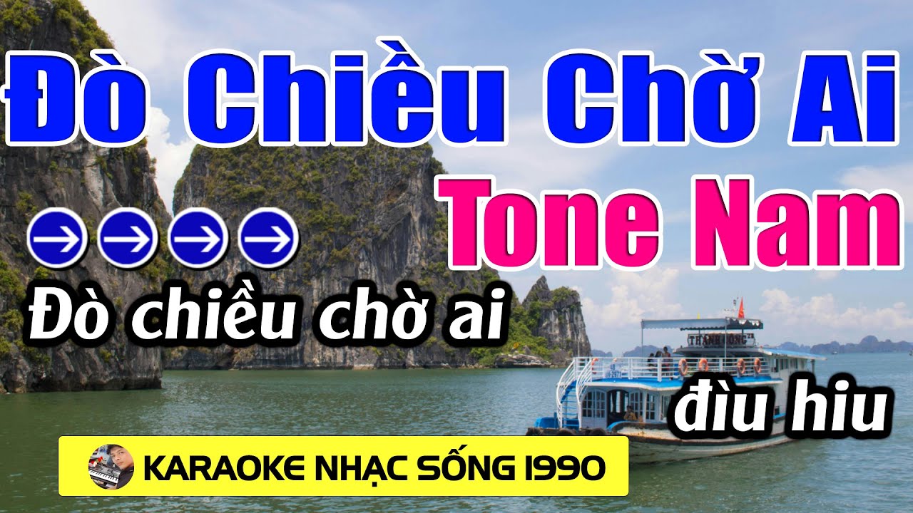Đò Chiều Chờ Ai - Karaoke Tone Nam - Karaoke Nhạc Sống 1990 - Beat Mới