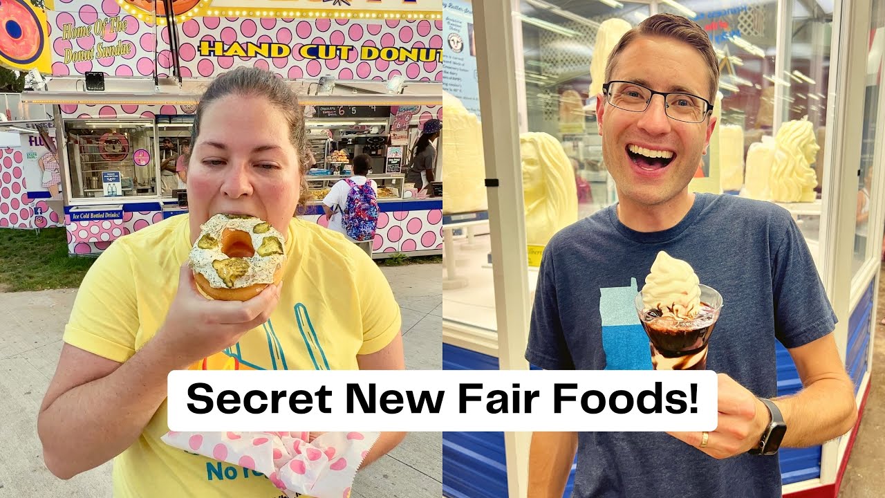 MN STATE FAIR 2023 trying SECRET NEW FOOD (Thai Tea, Pickle Donut, Sausage Roll + Dill Cheese Curds)