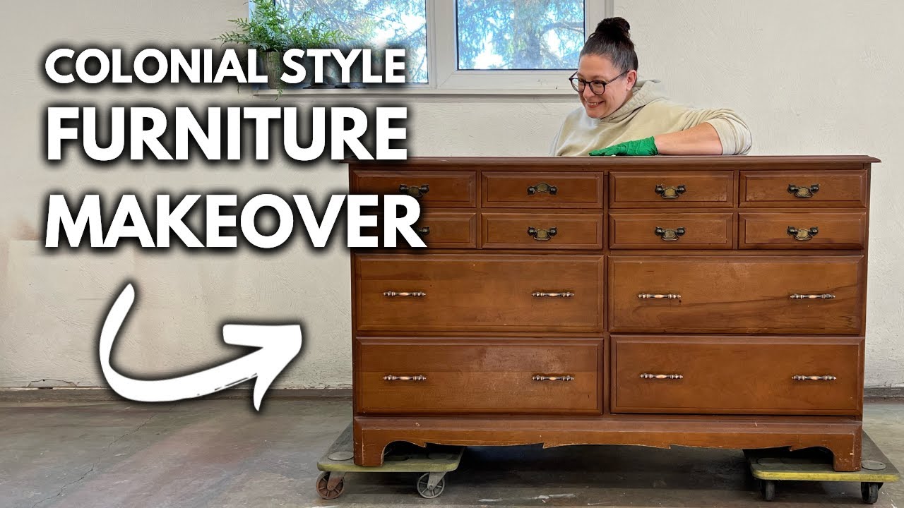 Reviving a Curbside Dresser with Stain & Paint – Colonial Style Reimagined!