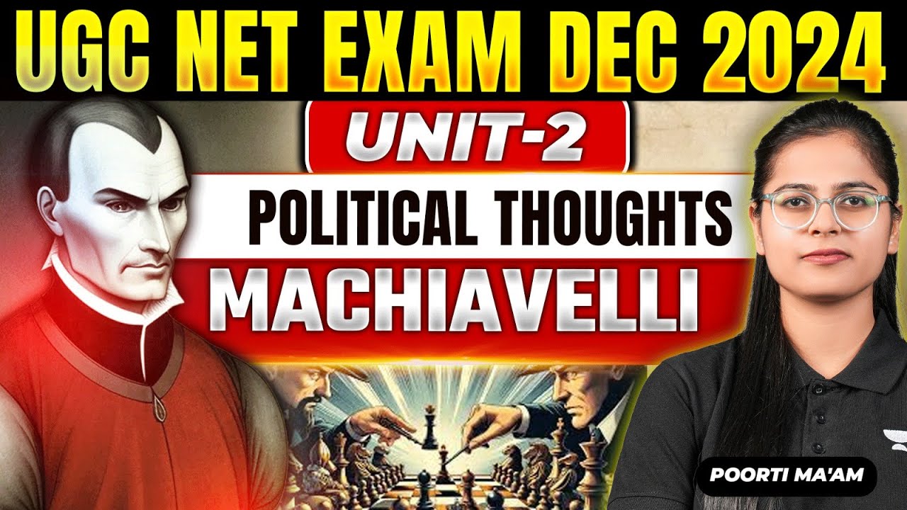 Machiavelli 1| UGC NET Political Science December 2024 🔥 Unit-2 Political Thoughts | By Poorti Ma'am