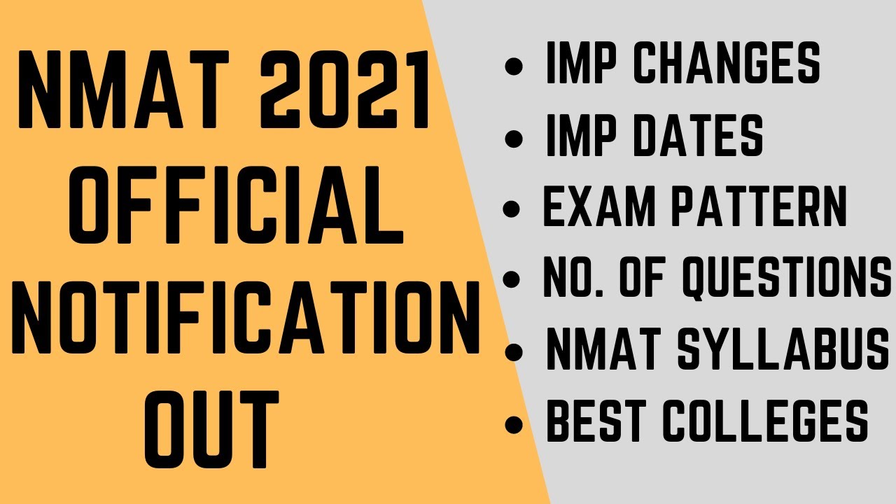 NMAT 2021 official notification | Imp dates, Exam pattern, Important topics, Best colleges, Cutoffs