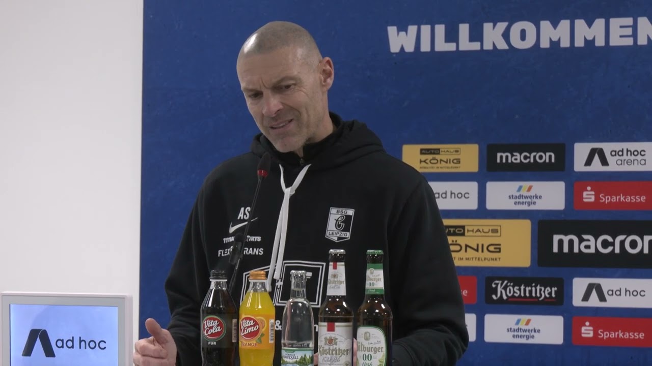 Die Pressekonferenz nach dem Spiel gegen die BSG Chemie Leipzig (2:1)
