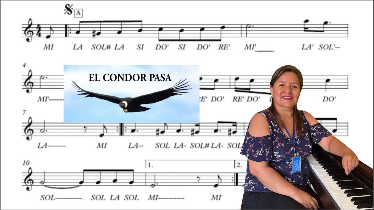 ✅🇵🇪✨🎵EL CONDOR PASA - (partitura) flauta, violín, guitarra, melódica, piano