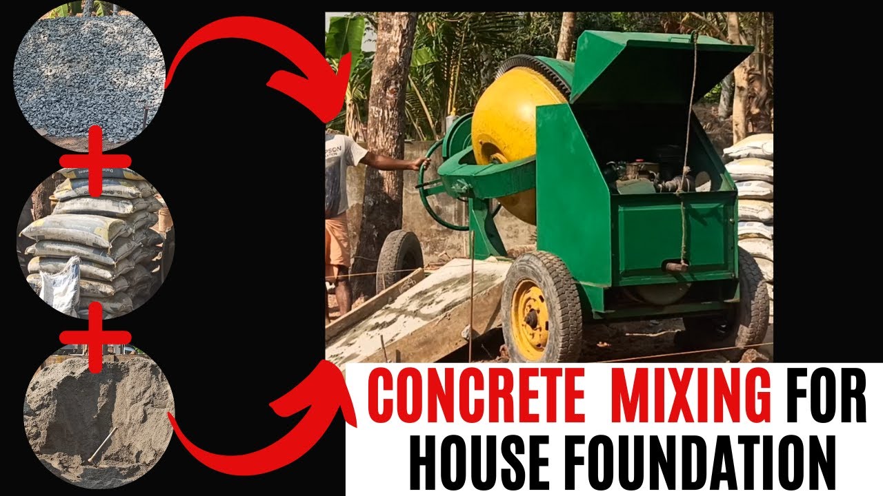 How to MIX CONCRETE for house foundation | Mix CONCRETE in a mixer