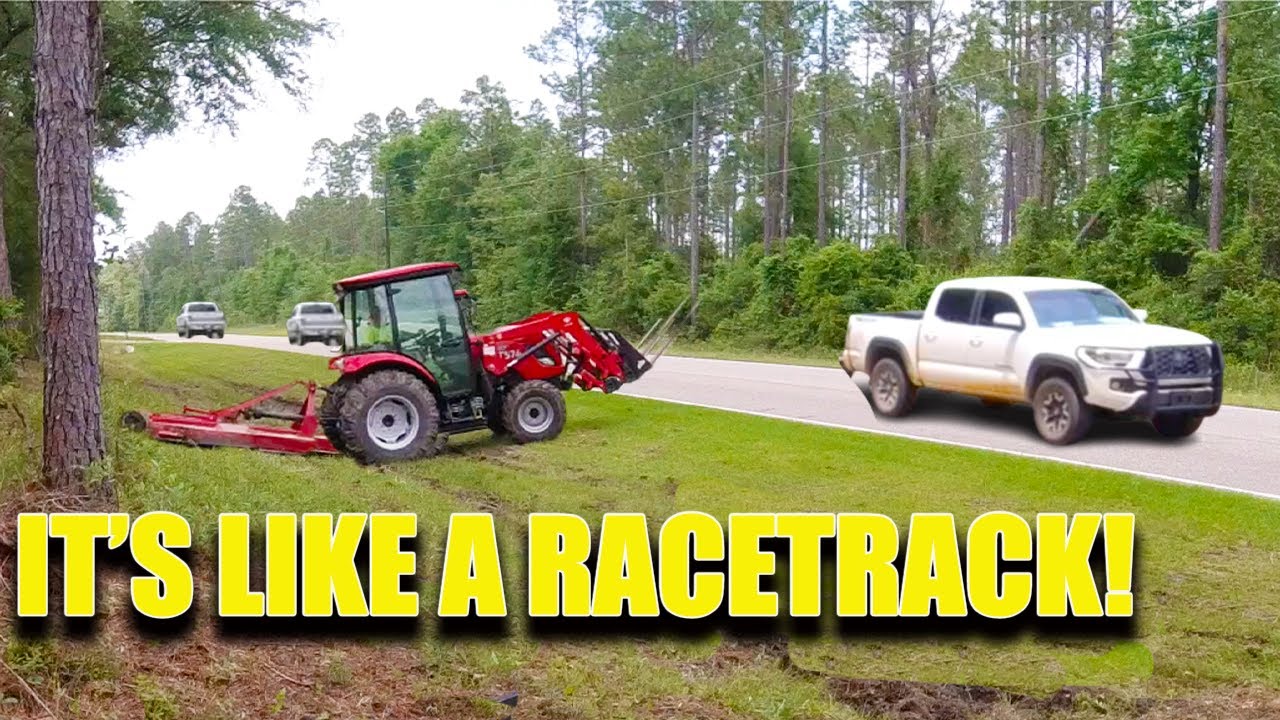 Cutting a right of way beside a BUSY ROAD with compact TYM tractor!