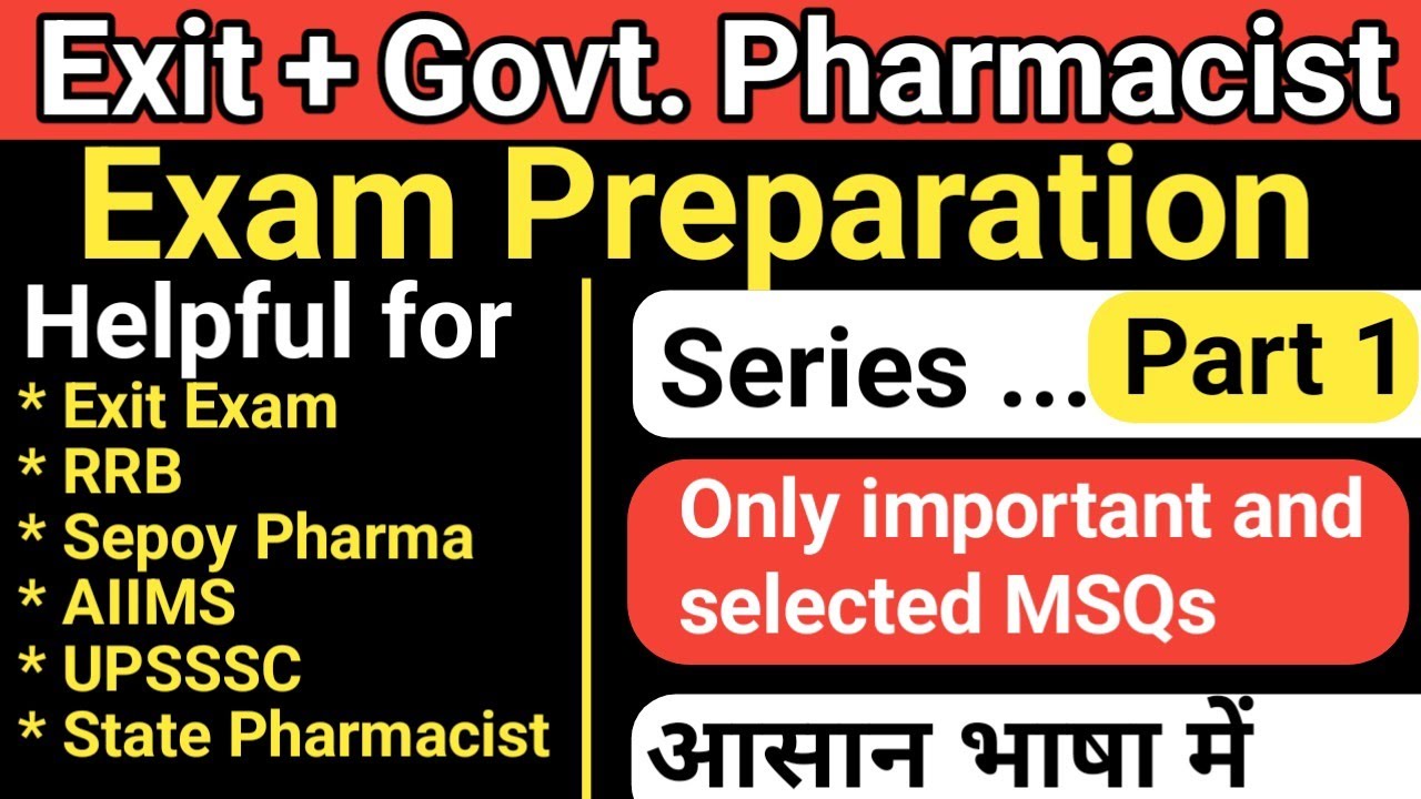 Pharmacist Govt Job preparation || imps MCQs with Answers | RRB, AIIMS, ESIC, UPSSSC AND EXIT EXAMS 