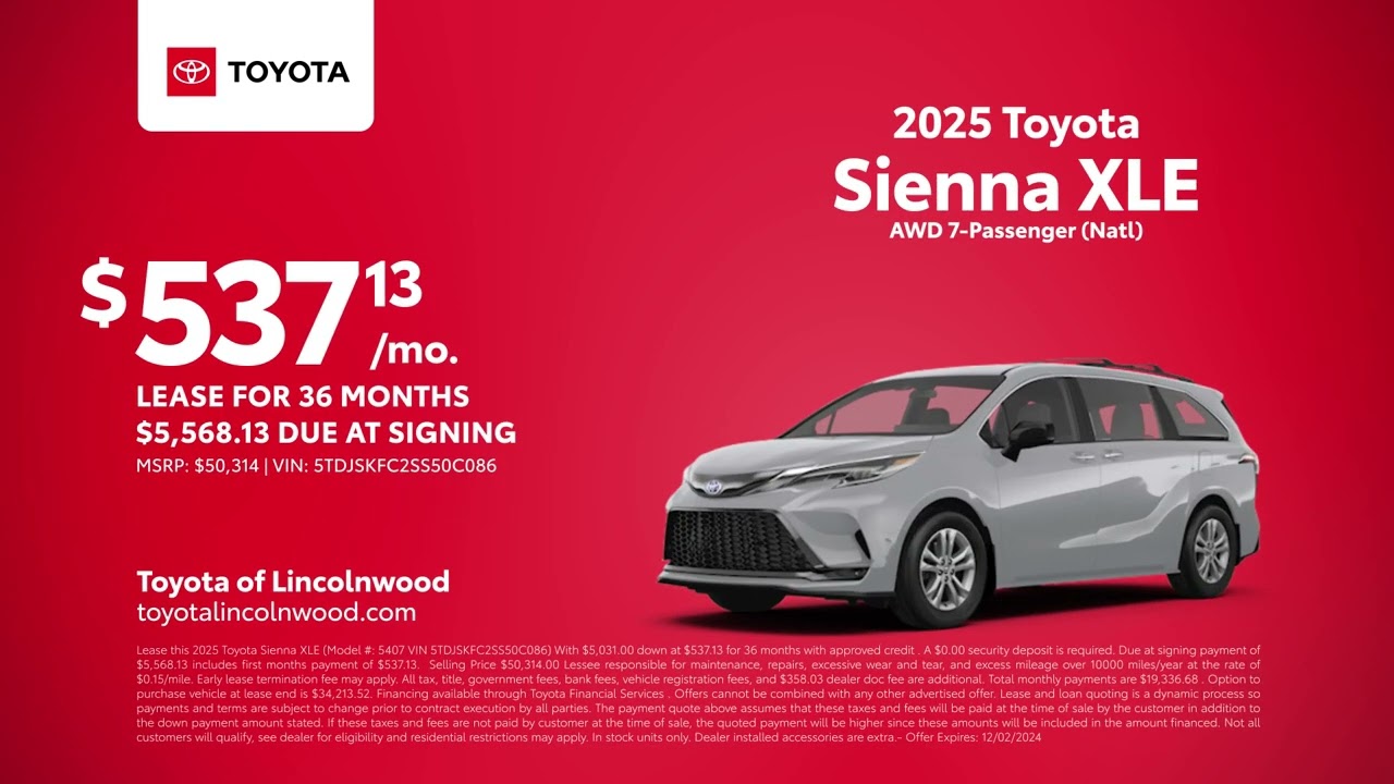 Toyota Sienna 11/24/2024 4591624