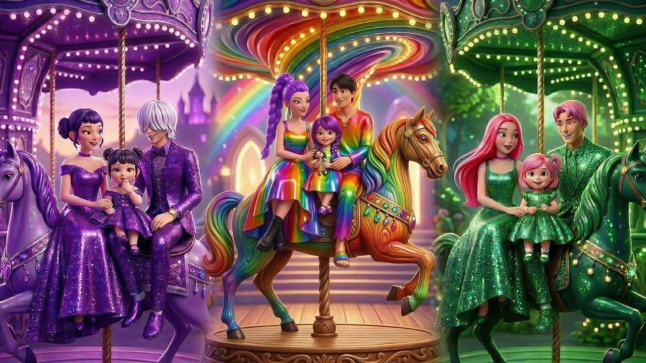 K-Pop Demon Hunters Rich Purple Family VS Poor Rainbow Family VS Green Family #2 - A Touching Story