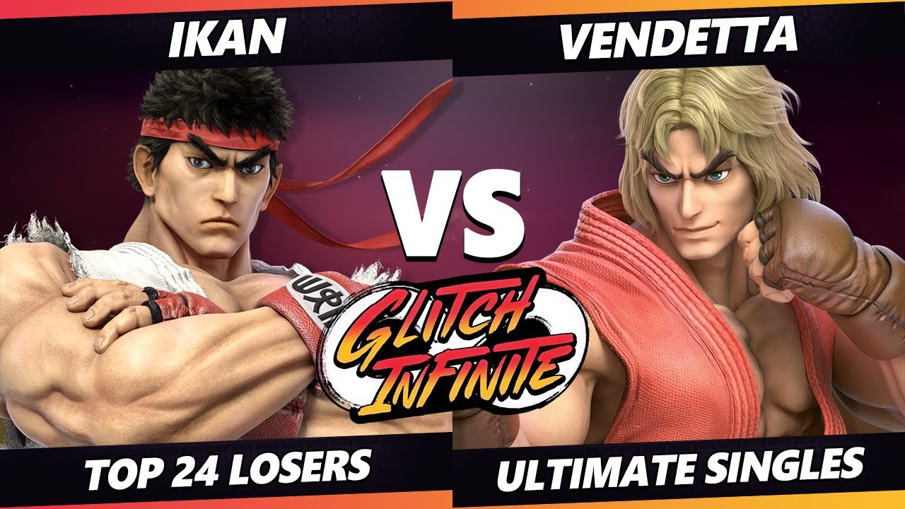 Glitch Infinite Top 24 - Ikan (Ryu) Vs. Vendetta (Ken) - SSBU Ultimate Tournament