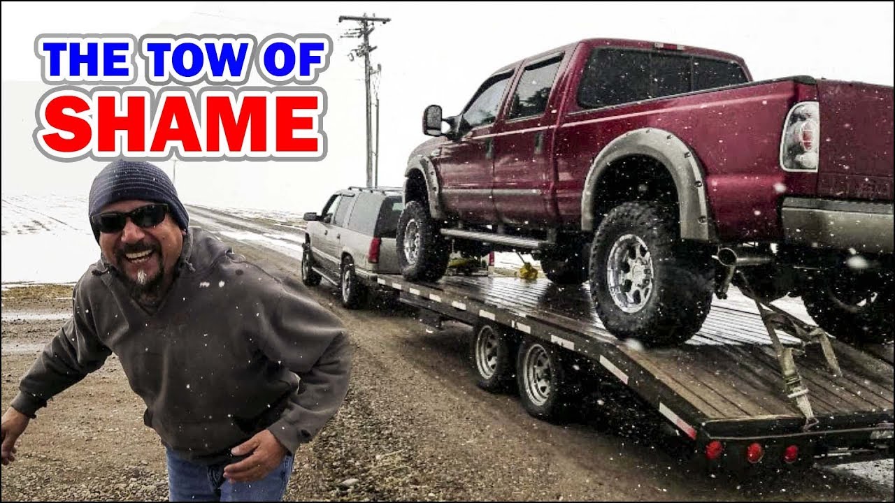 Chevy Suburban Tows a Lifted Ford  - The Tow Of SHAME