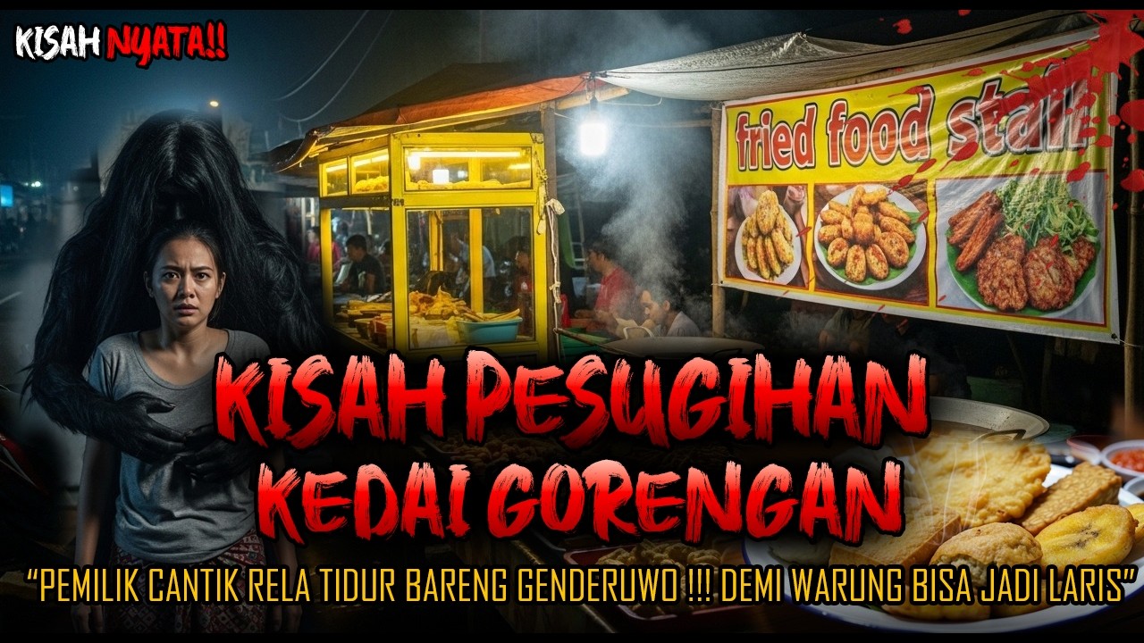 SEREM BANGETI!! KISAH PESUGIHAN KEDAI GORENGAN , SANG PEMILIK CANTIK RELA T!DUR BARENG GENDERUWO