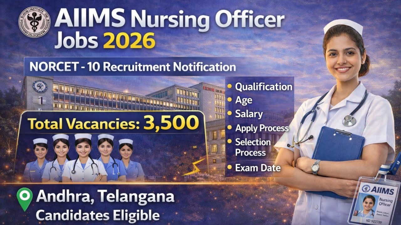 3500 నర్సింగ్ ఉద్యోగాలకు నోటిఫికేషన్ విడుదల | AIIMS NORCET 10 Notification Full Details in Telugu