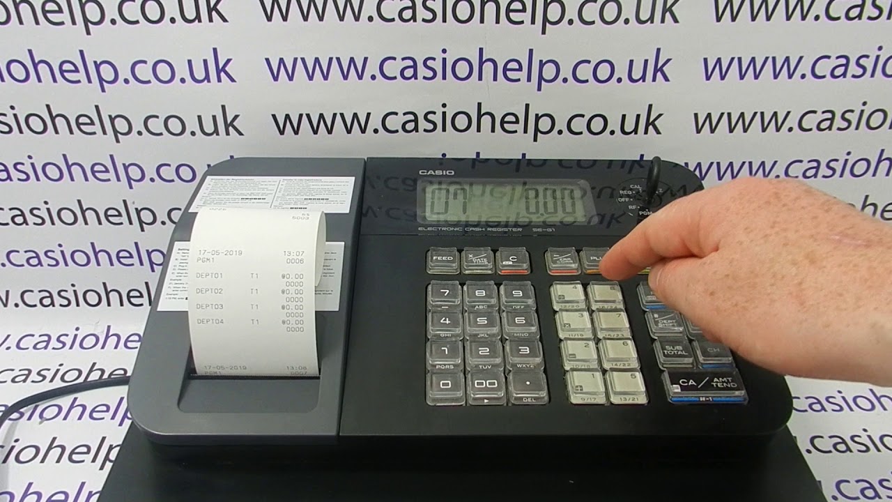 How To Apply Tax Rates To Departments Casio SE-G1 / SE-S700 / SM-T273 / PCR-T273 Cash Register