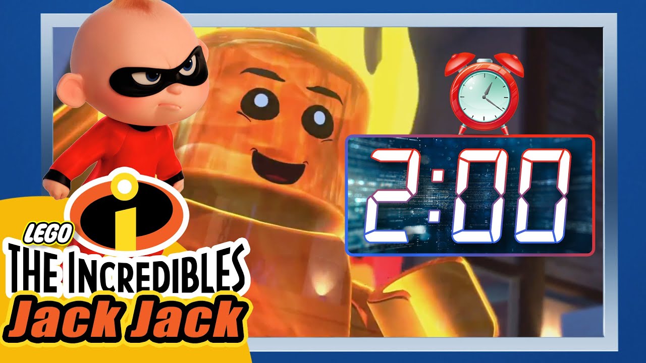 Lego Incredibles baby Jack Jack 2 minute timer for toothbrushing Breaktime Zoom and classrooms
