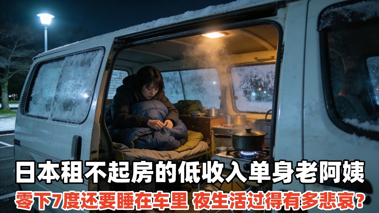 日本租不起房的单身老阿姨，零下7度还睡车里，夜生活有多悲哀？